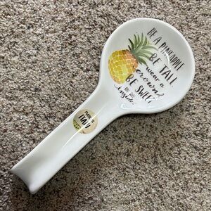 Pineapple Themed Ceramic Spoon Rest